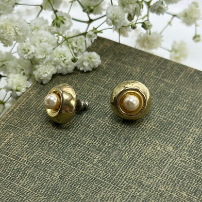 Classic Gold Pearl Earrings