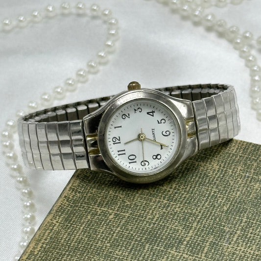 Classic Silver Watch with Round Dial