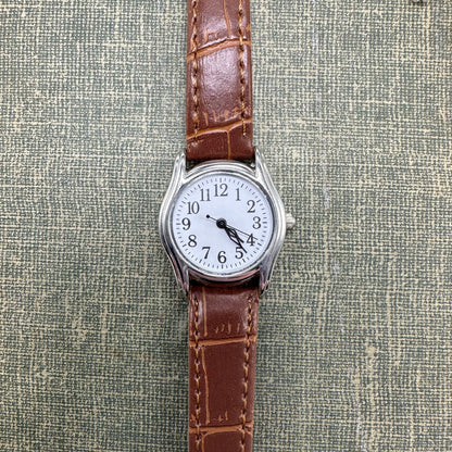 Classic Silver and Brown Watch