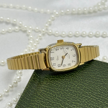 Classic Square Dial Gold Timex Watch