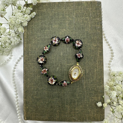 Cloisonné Beaded Bracelet Gruen Watch