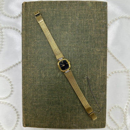 Black Dial Seiko Watch with Diamanté Band