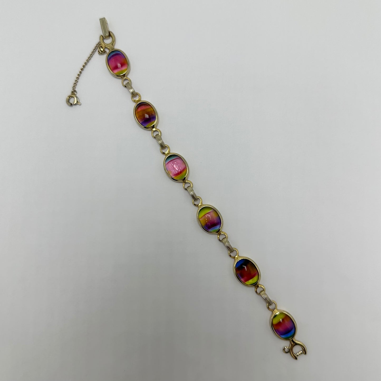 1964 Vintage Sarah Coventry Glass Rainbow Bracelet