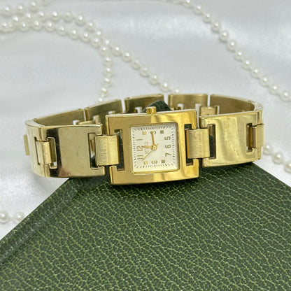 Gold Ecclissi Watch with Square Dial