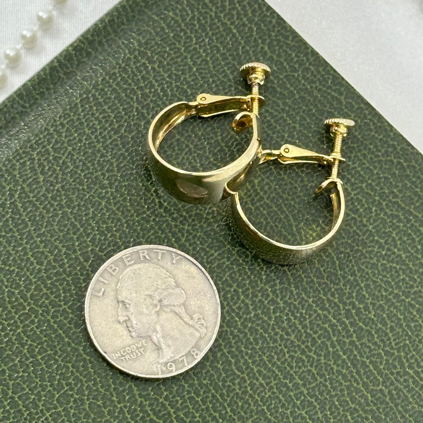 Gold Screw Back Hoop Earrings