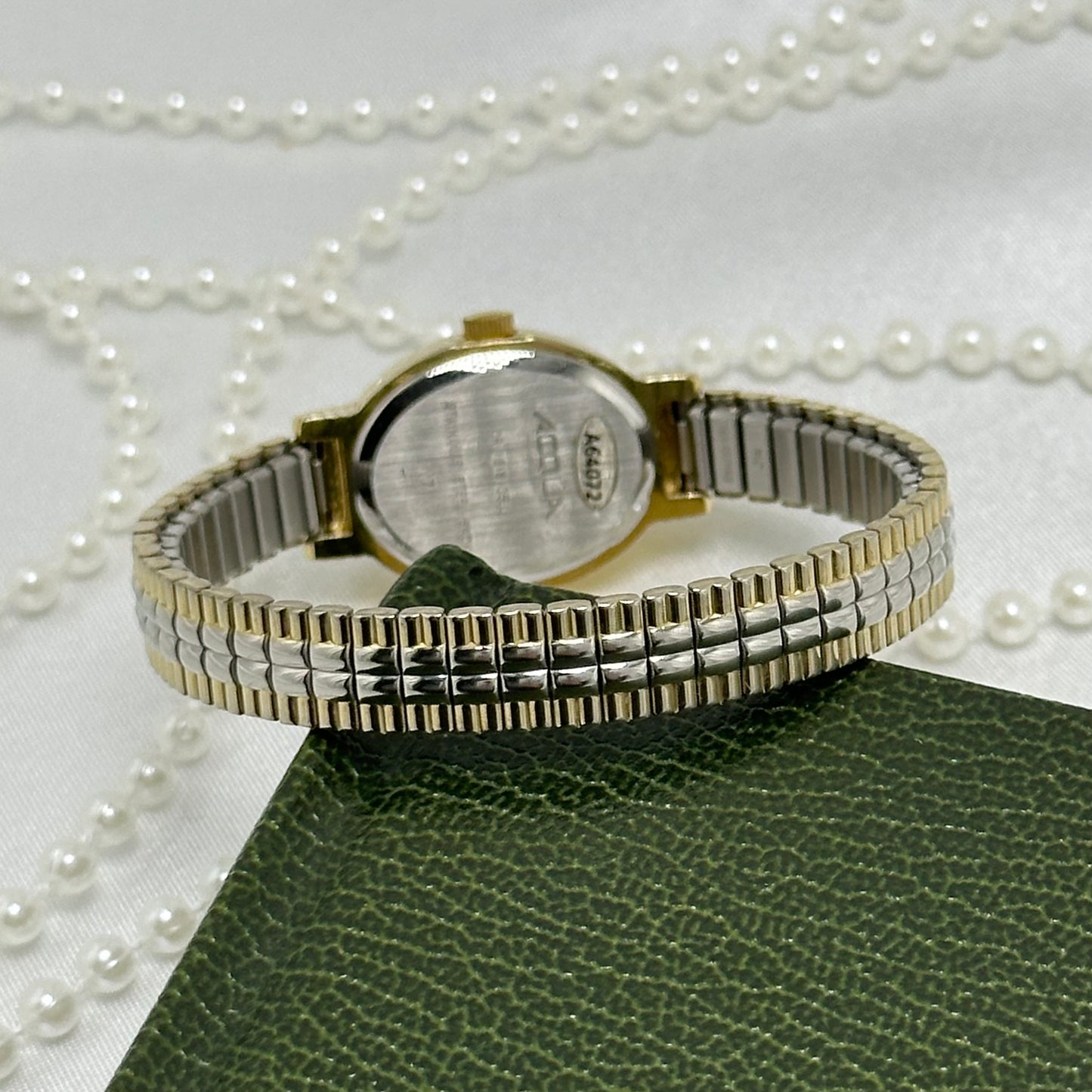Dainty Two-Tone Oval Dial Acqua Watch