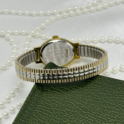 Dainty Two-Tone Oval Dial Acqua Watch