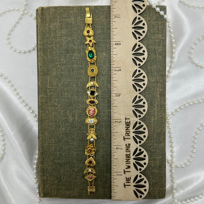 Gold Cameo Slider Charm Bracelet