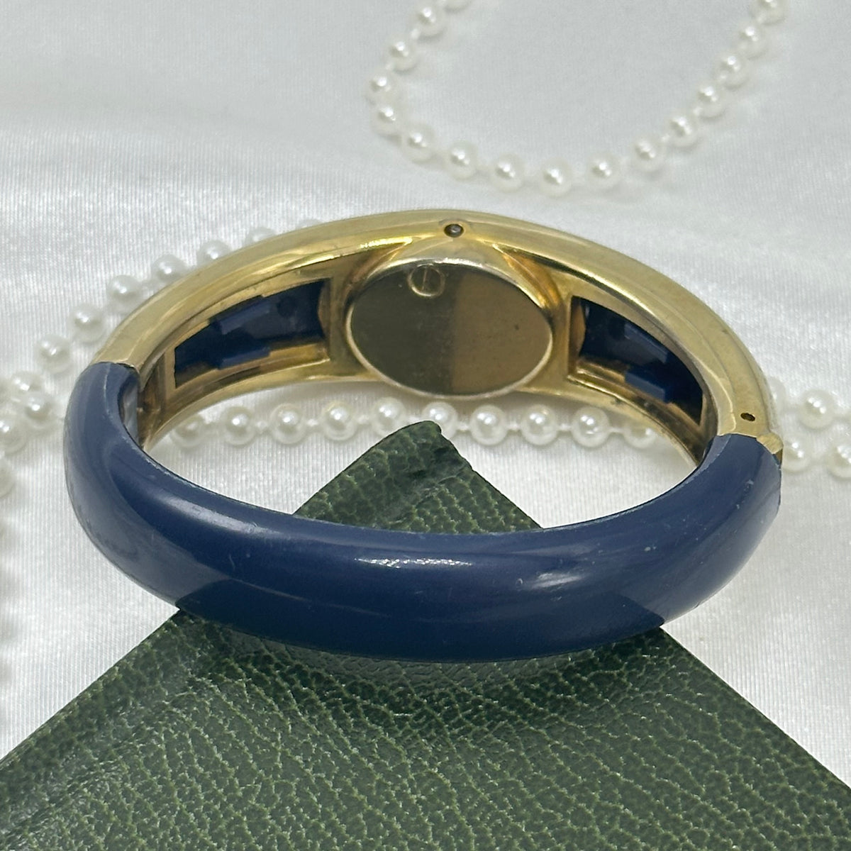 1980's Navy and Gold Cuff Watch