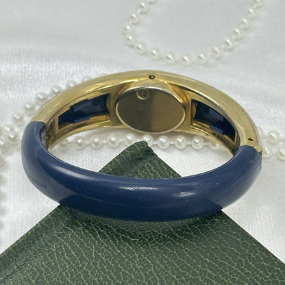1980's Navy and Gold Cuff Watch