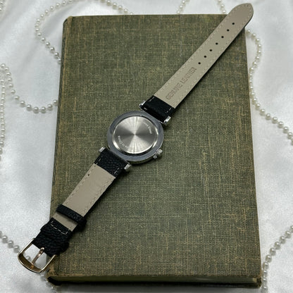 Silver and Rose Gold Watch with Black Band - Never Worn