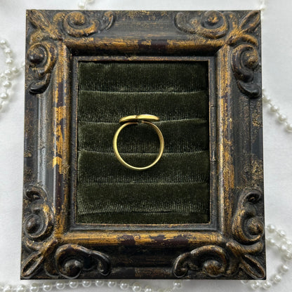 Blue Flower Gold Bypass Ring