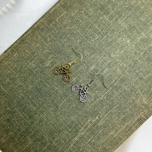 Two-Tone Bicycle Earrings