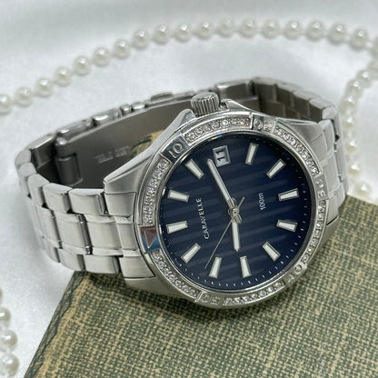 Blue Dial Caravelle Diamanté Watch