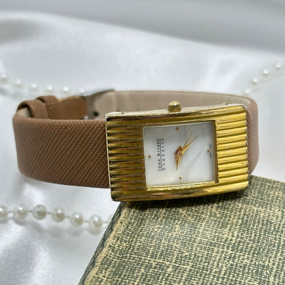 Vintage Gold Joan Rivers Classics Watch with Brown Band