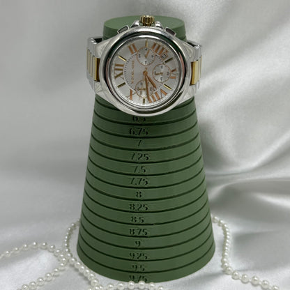 Two-Tone Michael Kors Tank Watch with Roman Numeral Markers