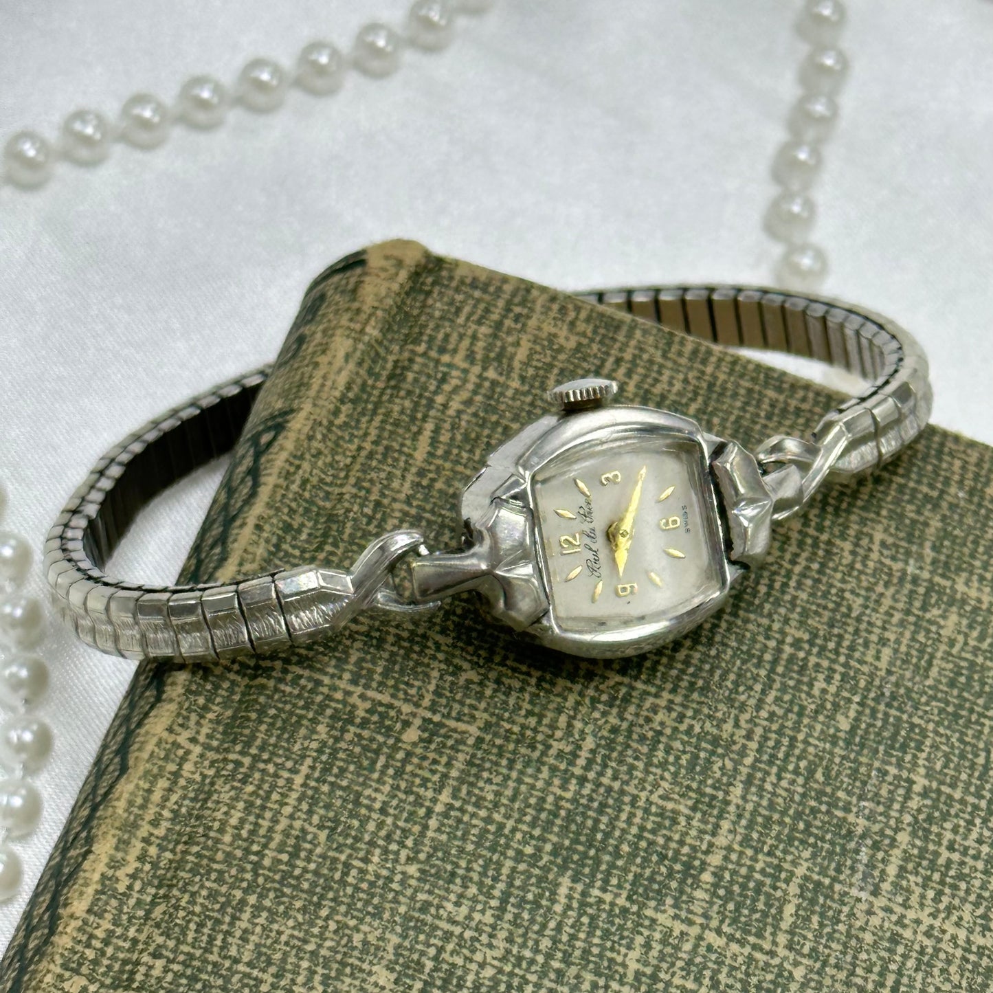 Rare Paul du Pree Dainty 10k RGP Silver Wind-Up Vintage Cocktail Watch