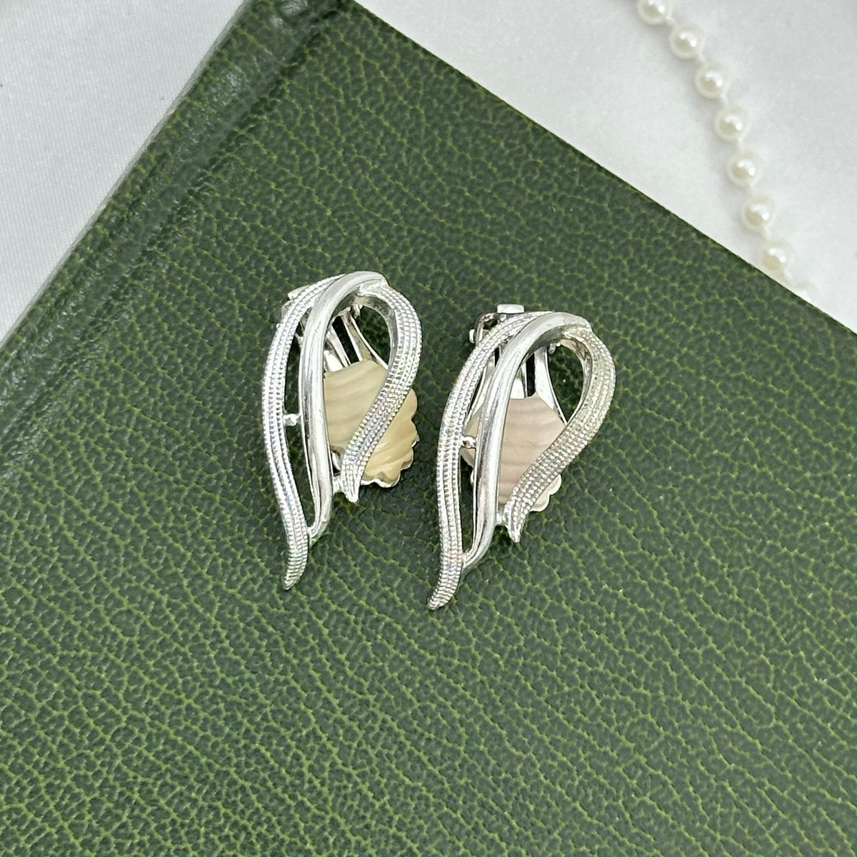 1958 Silver Swirl Sarah Coventry Clip On Earrings