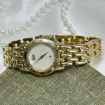 Gold Citizen Watch with Mother of Pearl Dial