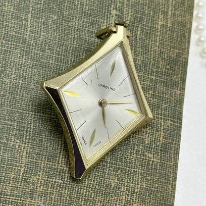 Caroline Vintage Diamond Gold Wind-Up Watch