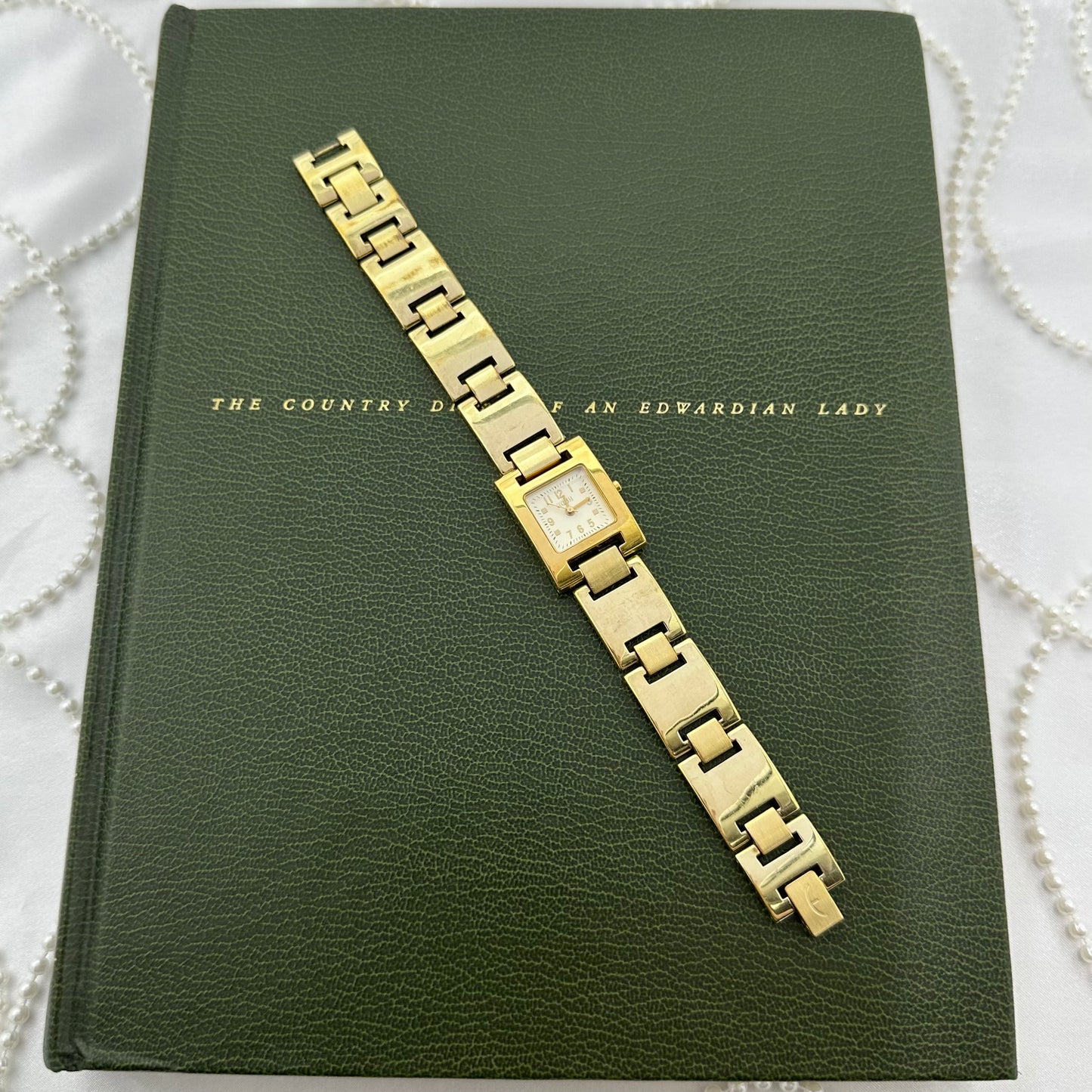 Gold Ecclissi Watch with Square Dial