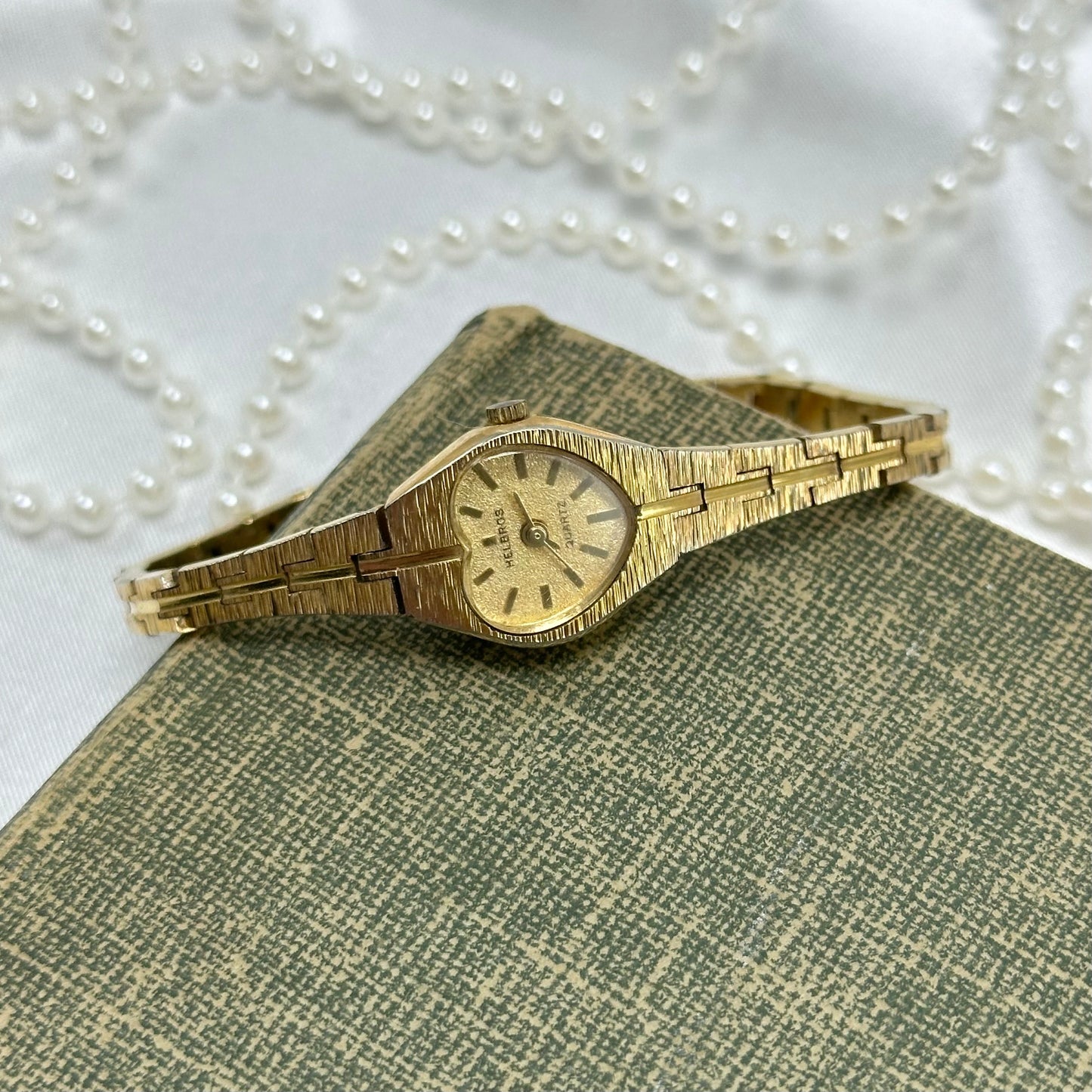 Dainty Gold Helbros Heart Watch