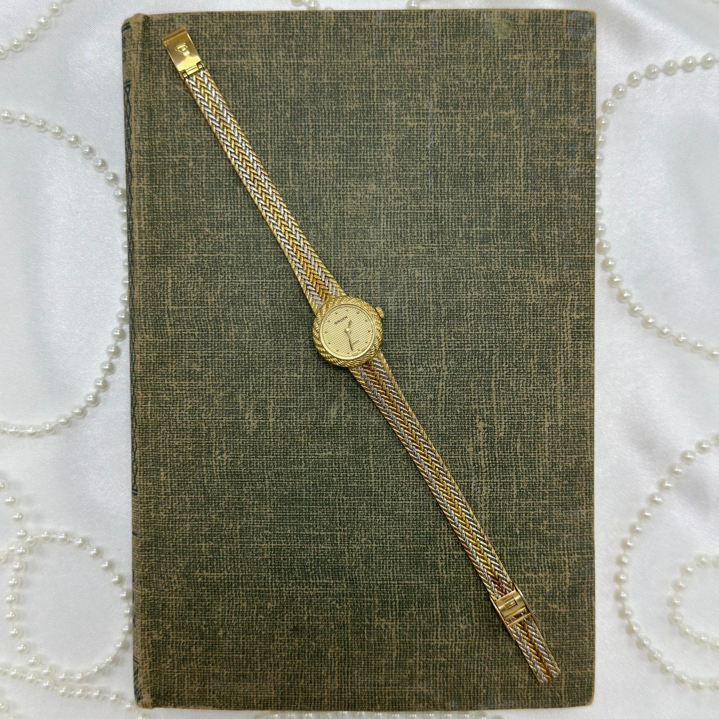 Tri-Tone Gruen Watch with Braded Band