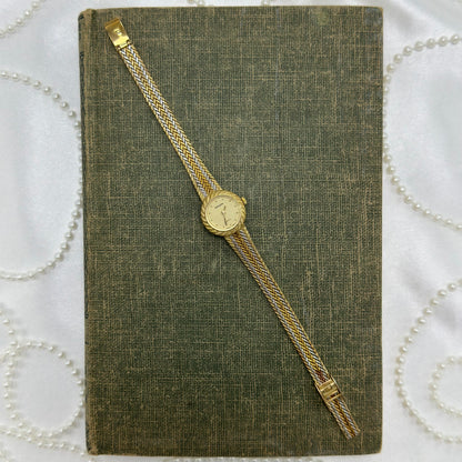 Tri-Tone Gruen Watch with Braded Band
