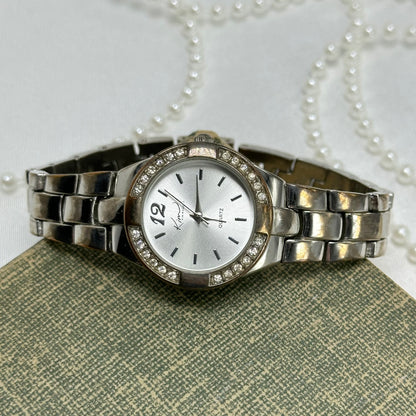Silver Diamanté Round Dial Kim Rogers Watch