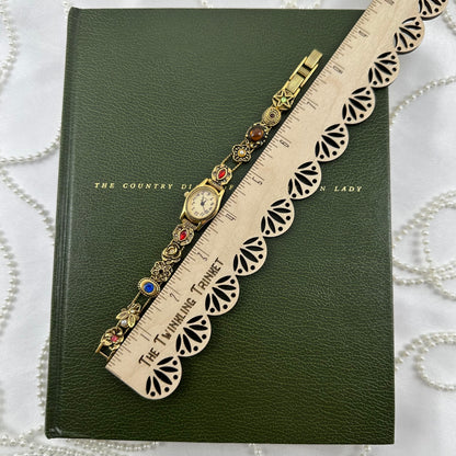 Rare Vintage Gold Avon Slider Charm Watch