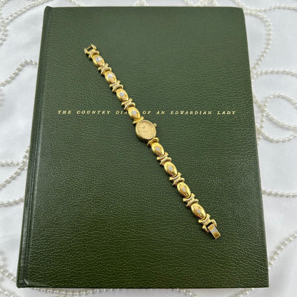 1990's Vintage Gold Pulsar Watch with Oval Dial