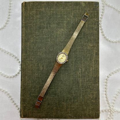 Dainty Gold Diamanté Caravelle Watch