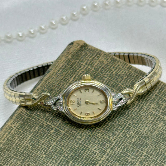 Dainty Gold Diamanté Caravelle Watch