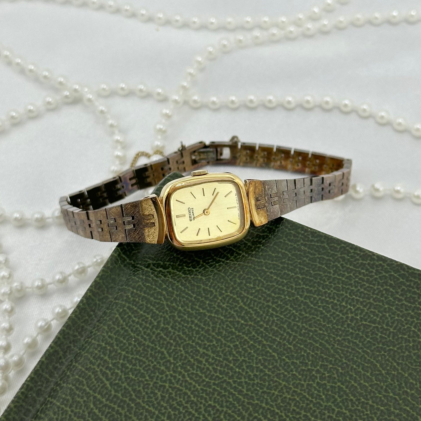 Dainty Gold Square Dial Seiko Watch