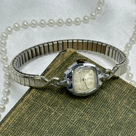 Dainty Silver Vintage Wind-Up Timex Watch
