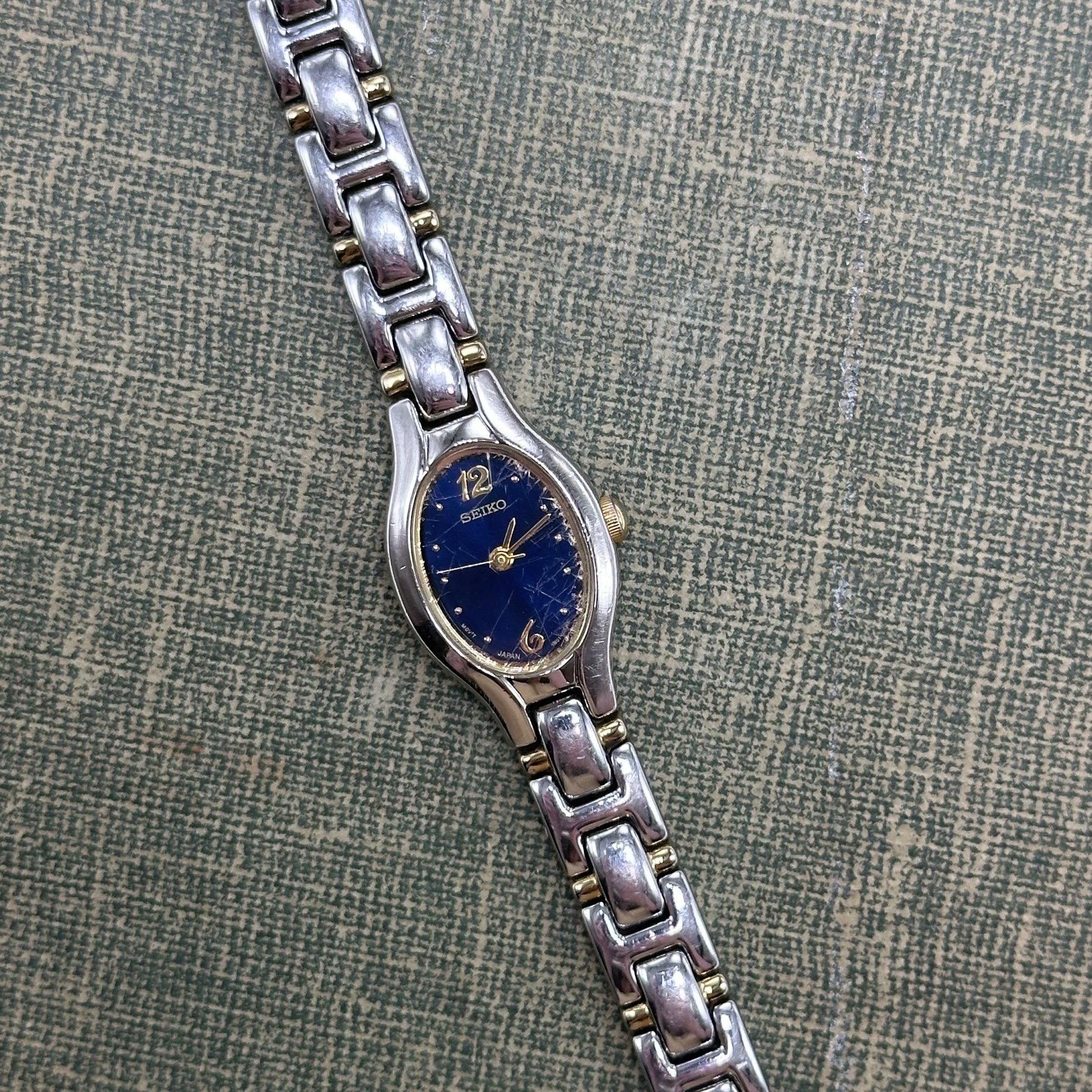Dainty Two-Tone Blue Dial Seiko