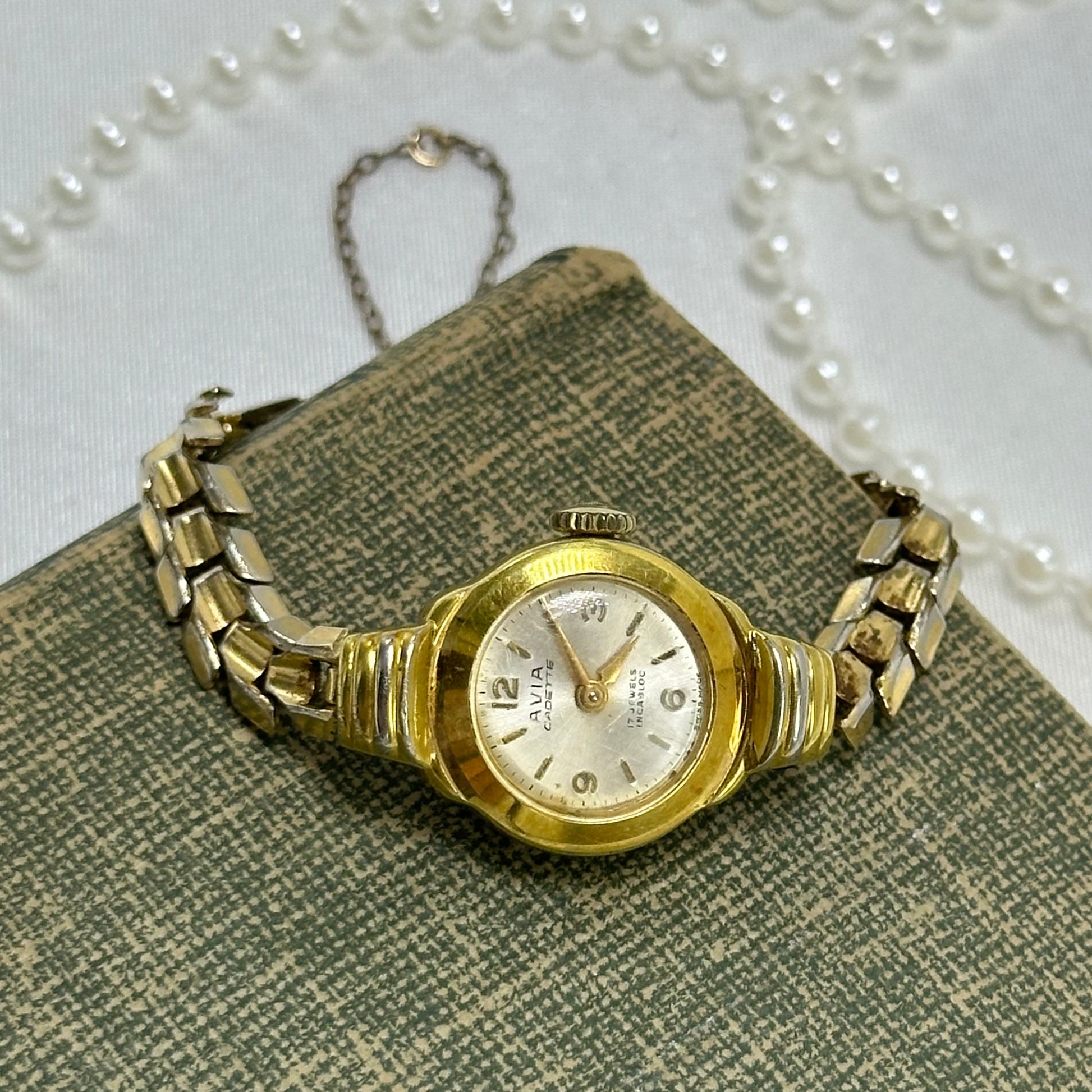 Dainty Vintage Gold Wind-Up AVIA Watch