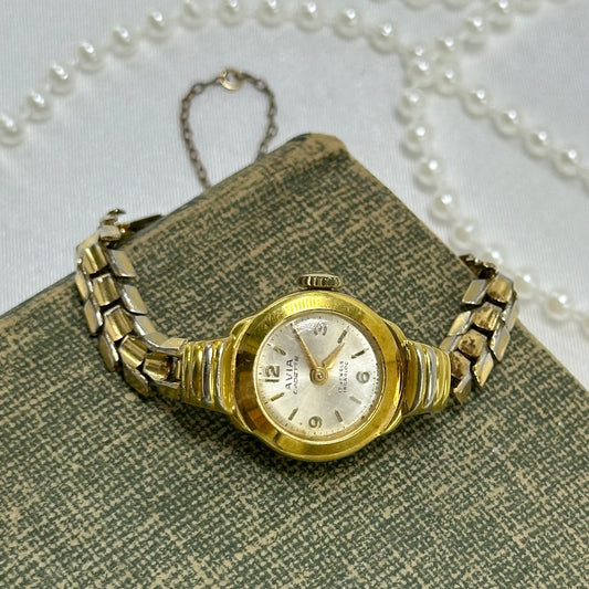 Dainty Vintage Gold Wind-Up AVIA Watch