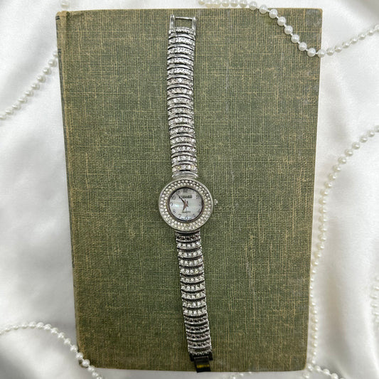 Diamanté Watch with Mother of Pearl Dial