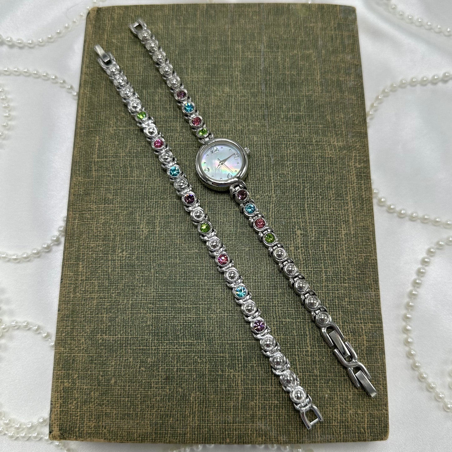 Pastel Stone Bracelet and Watch Set