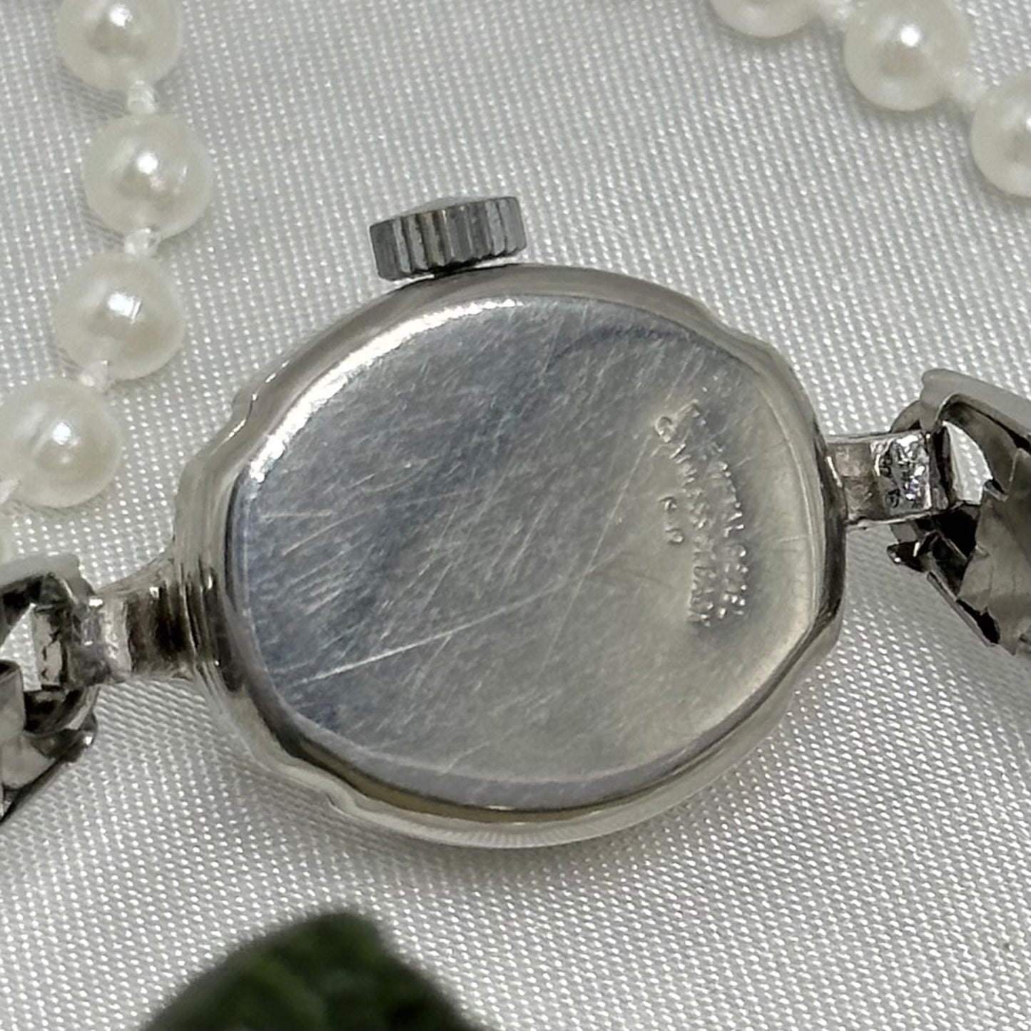 Dainty Silver Endura Wind-Up Cocktail Watch with Diamanté Bezel