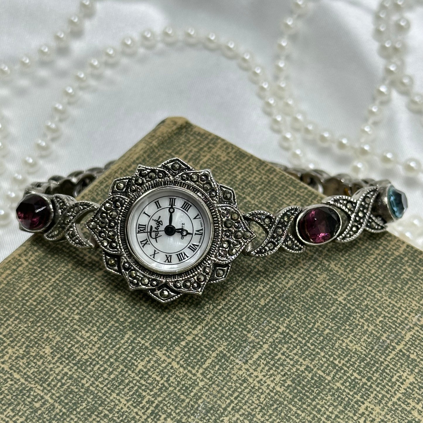 Silver Gemstone Fabergé Watch