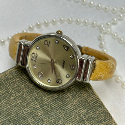 Silver Round Dial Cuff Watch