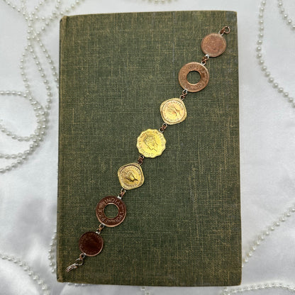 Vintage Copper Coin Bracelet