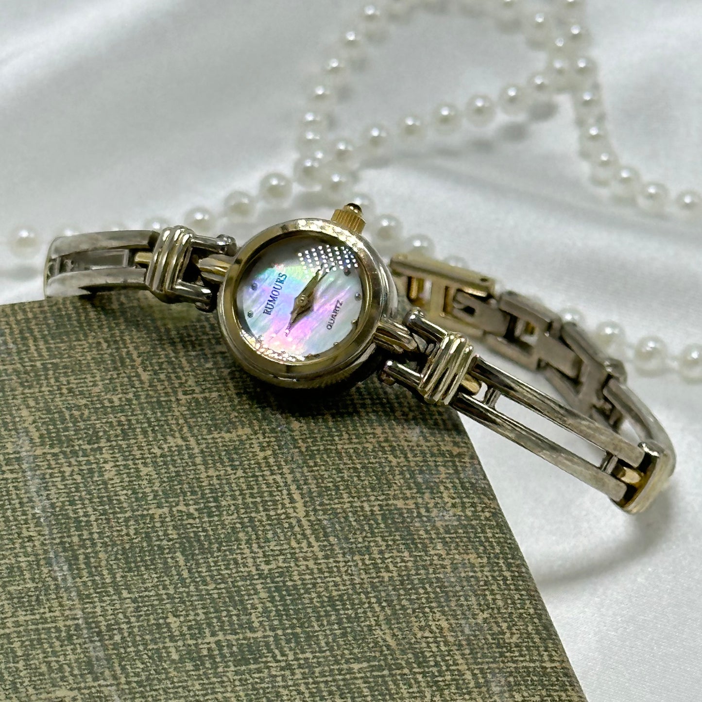 Two-Tone Rumours Watch with Mother of Pearl Dial and Black Jewel Crown