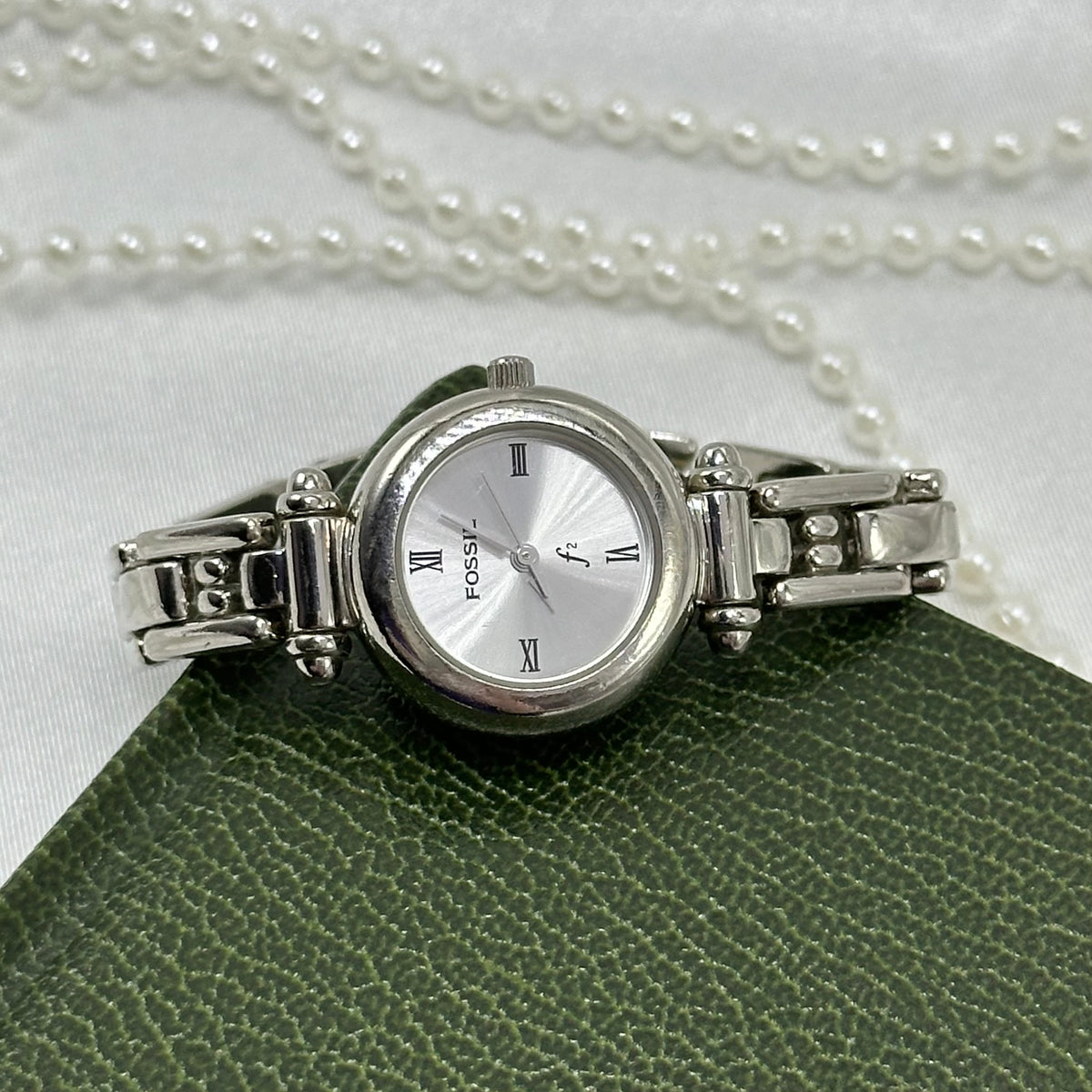 Silver Fossil F2 Watch with Round Dial