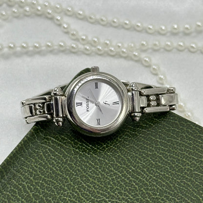 Silver Fossil F2 Watch with Round Dial