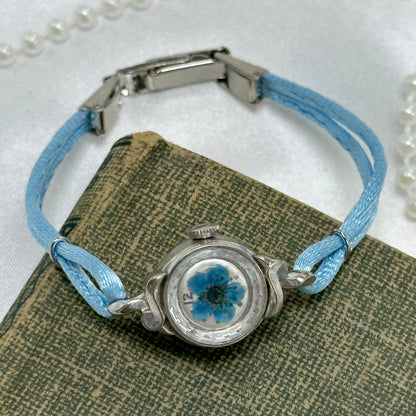 Vintage Baby Blue Flower Watch