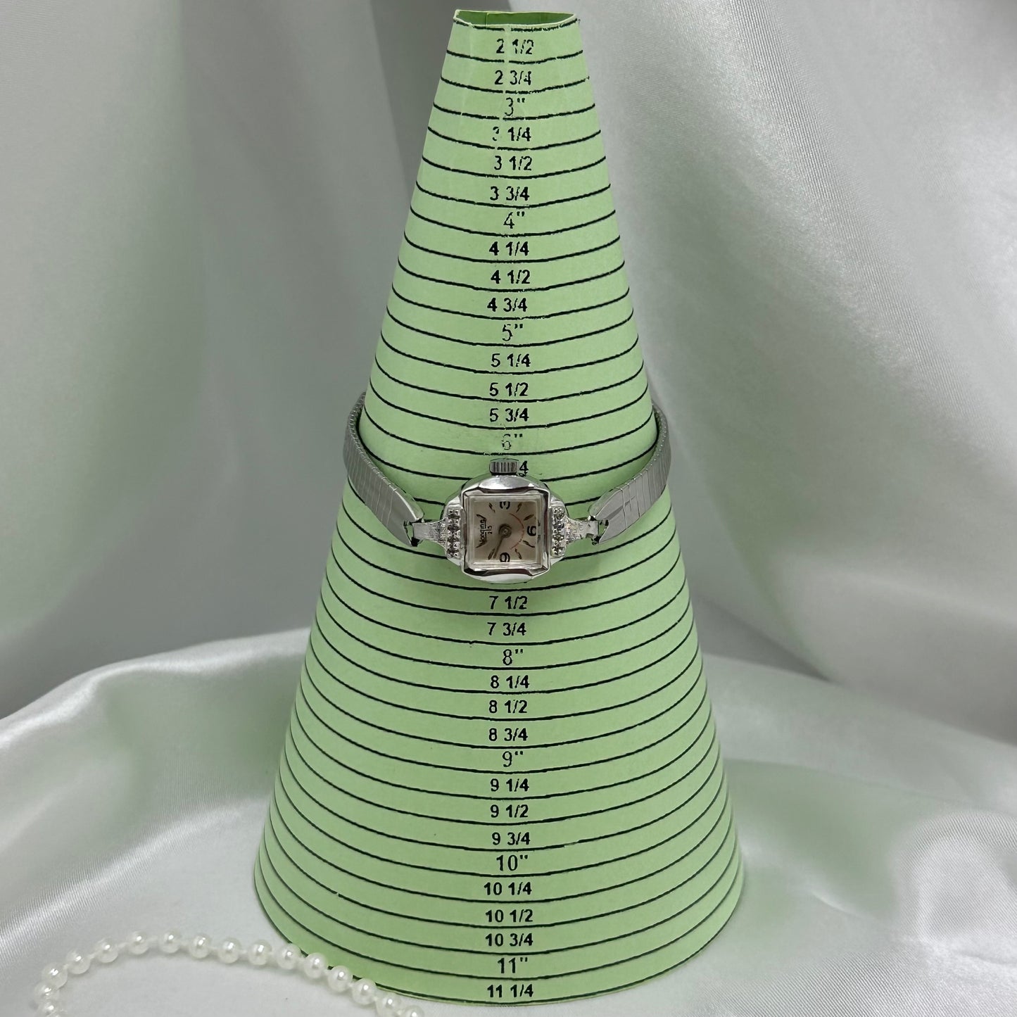 Dainty Silver Endura Wind-Up Cocktail Watch with Diamanté Bezel
