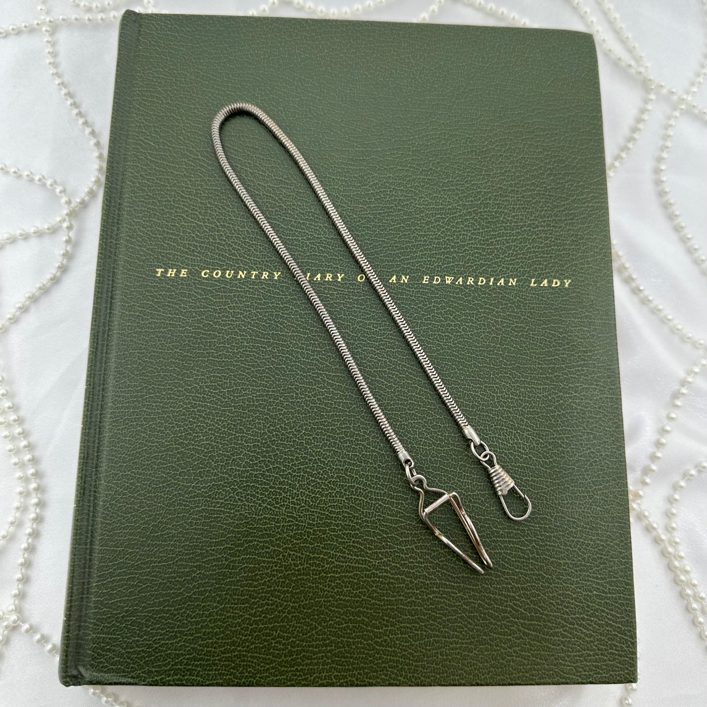 Vintage Silver Watch Chain with Pocket Watch or Fob Clip